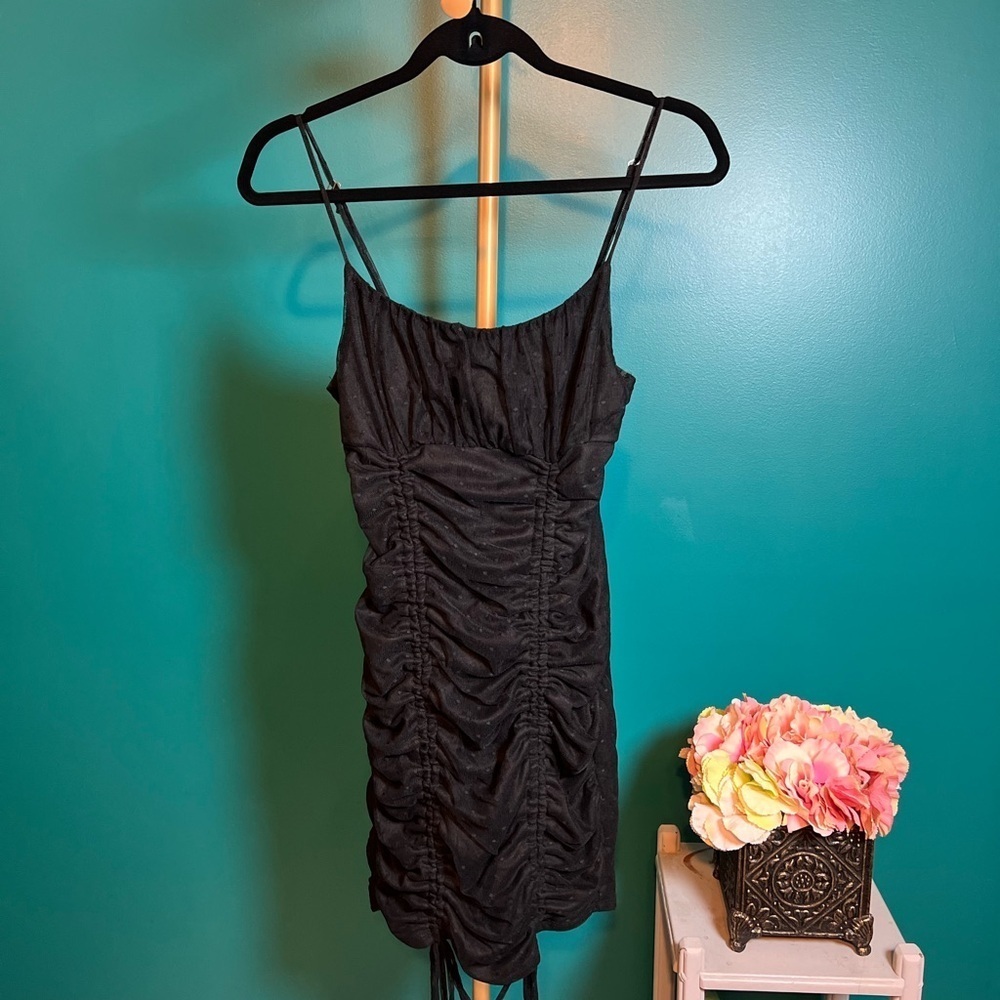 Spoiled Black Ruched Bodycon Mini Dress